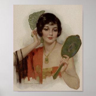 1920's Flapper Girl Beautiful Poster