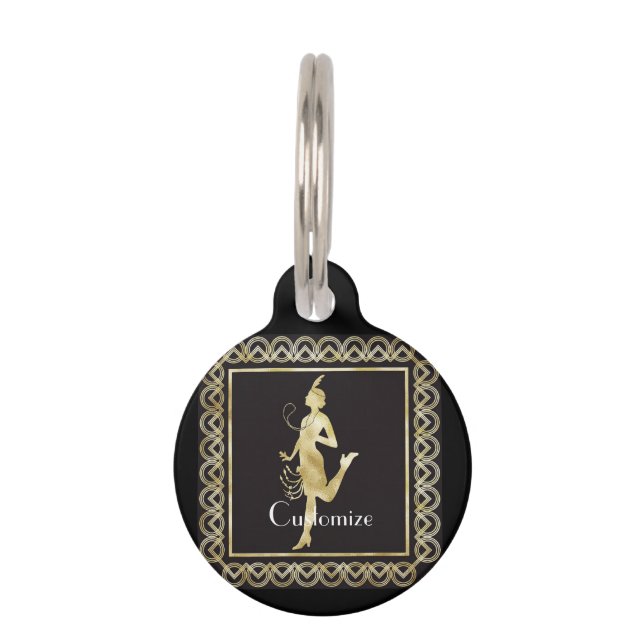 1920's Flapper Girl Thunder_Cove Pet Tag (Front)