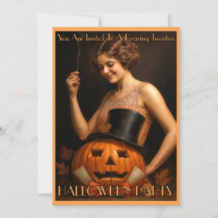 1920's Flapper Halloween Party Invitation 