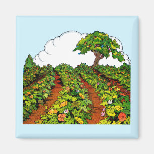 1920s garden print magnet