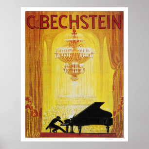 1920s German Piano Advertisement Poster