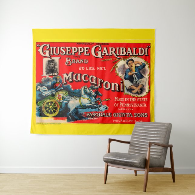 1920s Giuseppe Garibaldi macaroni label Tapestry (In Situ (Horizontal))