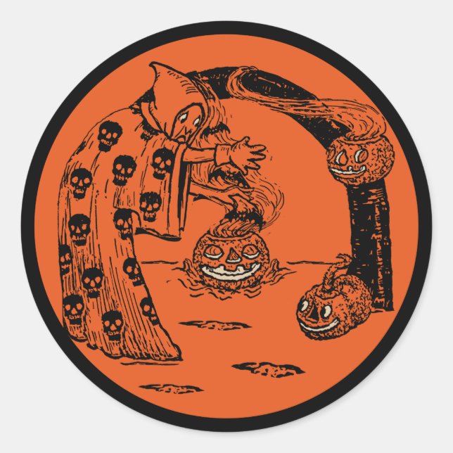 1920s Halloween Conjuring Spectre Classic Round St Classic Round Sticker (Front)