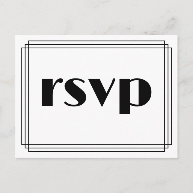 1920s Inspired Look "rsvp" Postcard (Front)