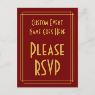 1920s Inspired Style "Please RSVP" Postcard