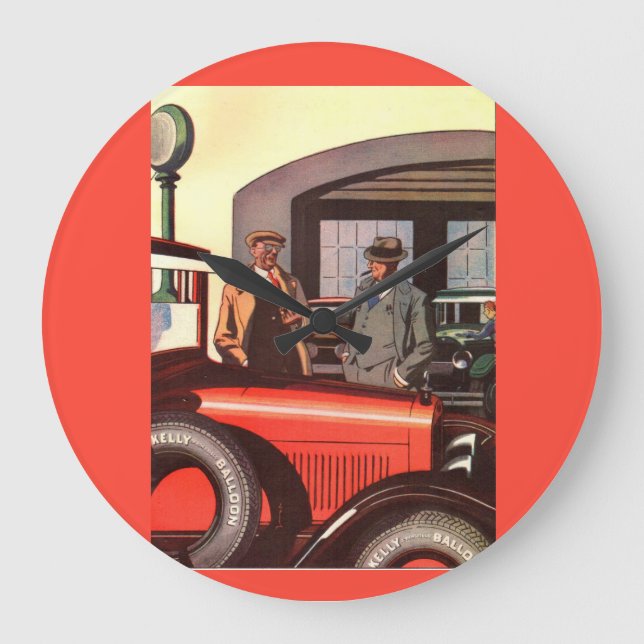 1920s Kelly Springfields tire ad - another one Large Clock (Front)