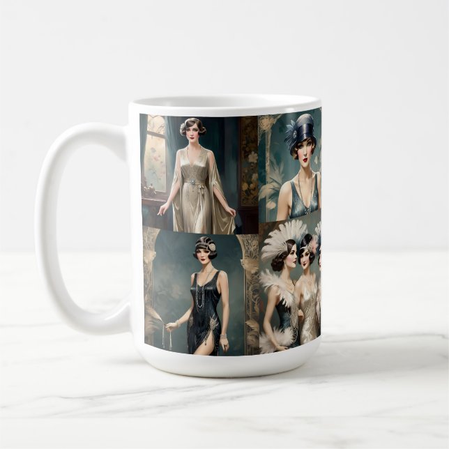 1920s Ladies Fashion Photo Collage, Coffee Mug (Left)