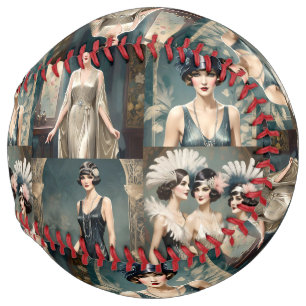 1920s Ladies Fashion Photo Collage, Softball
