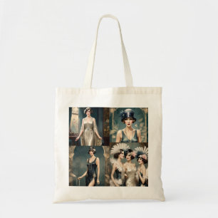 1920s Ladies Fashion Photo Collage, Tote Bag