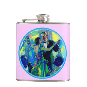 1920s lady and gentleman on the dance floor hip flask