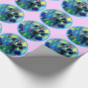 1920s lady and gentleman on the dance floor wrapping paper