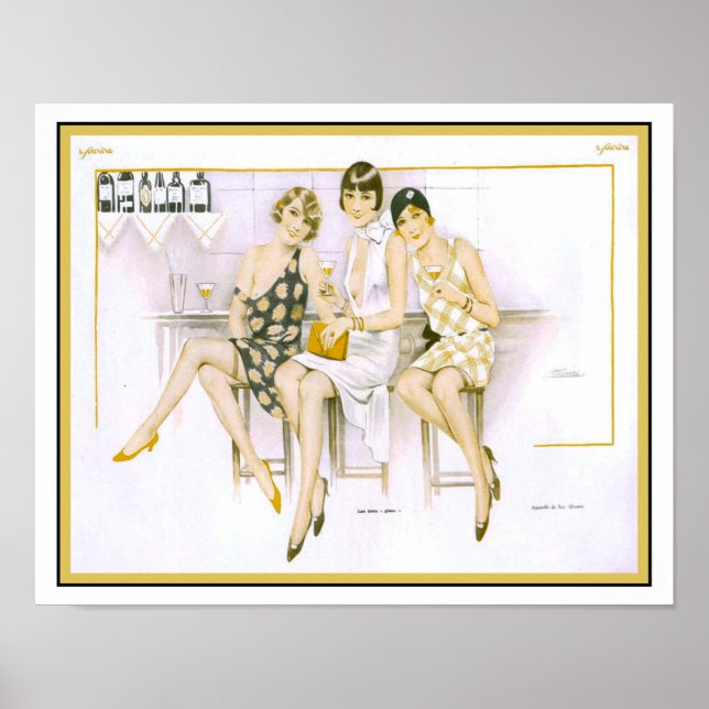 1920's Le Sourire French Cocktail Hour Poster (Front)