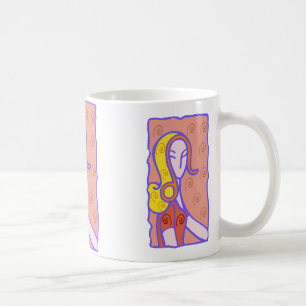 1920s Leo Woman in orange dress Coffee Mug