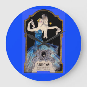 1920s Leyendecker Arrow shirt ad no. 1 Large Clock