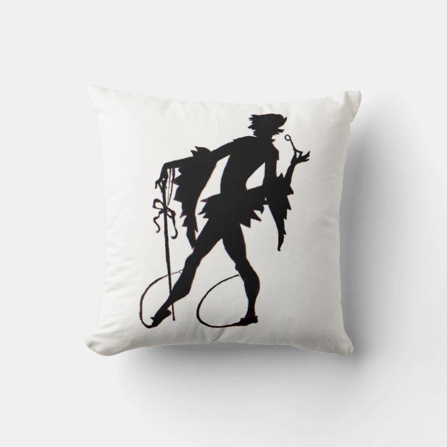 1920s magician silhouette throw pillow (Front)