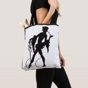 1920s magician silhouette tote bag