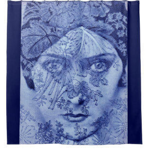 1920s movie star Gloria Swanson in blue