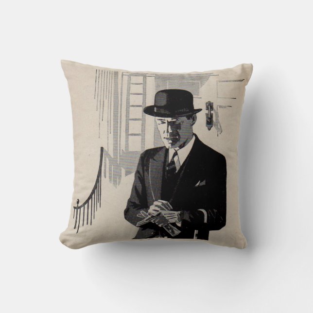 1920s Mr. Natty the sharp dressed man Throw Pillow (Front)