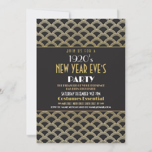 1920s New Year Eve Party Art Deco Gatsby Invitation