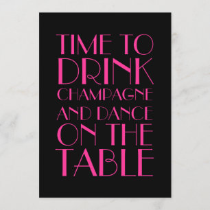 1920's New Year's Eve Party Invitation in Fuchsia