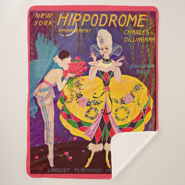 1920s New York Hippodrome program cover print Sherpa Blanket (Front)