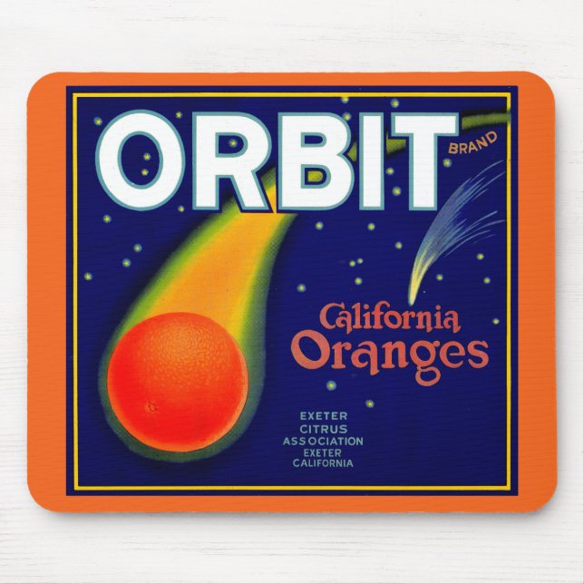 1920s Orbit Oranges fruit crate label Mouse Pad (Front)