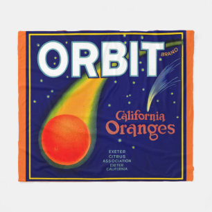 1920s Orbit Oranges fruit crate label print Fleece Blanket