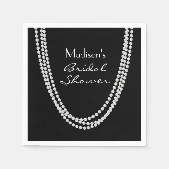 1920's Pearl Bridal Shower Napkins (Front)