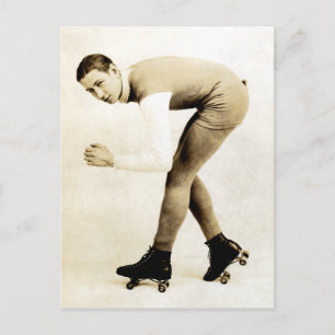 1920s Roller Skater Postcard