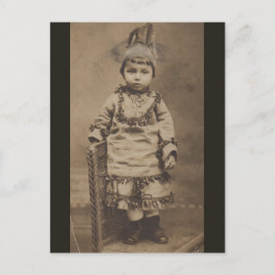 1920s RPPC one little Indian Postcard