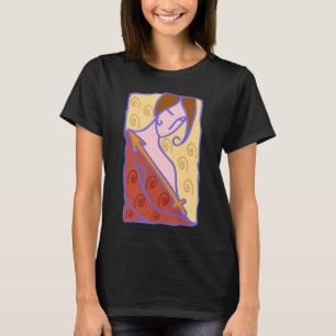 1920s Sagittarius Woman in orange T-Shirt