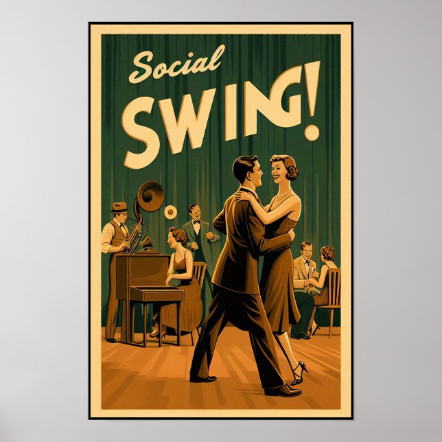 1920's Social Swing Dance Vintage Poster (Front)
