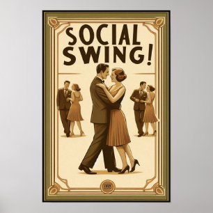 1920's Social Swing Dance Vintage Poster
