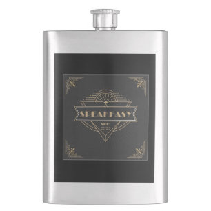 1920s Speakeasy Art Deco Gatsby Flapper Hip Flask