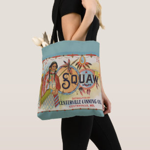 1920s Squaw Brand crate label print Tote Bag