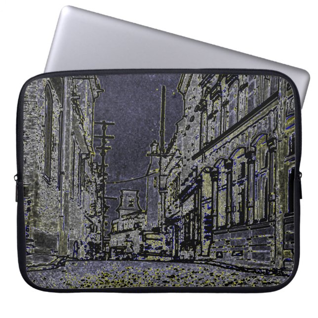 1920's Streets of  Quebec Canada Art Laptop Sleeve (Front)