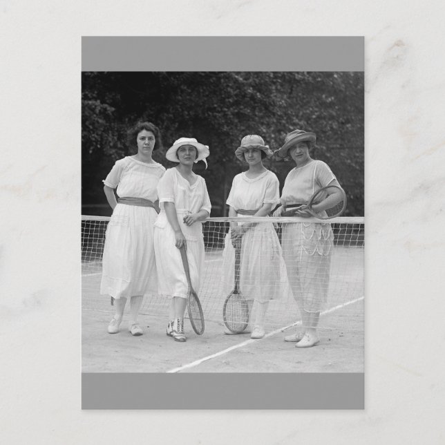 1920s Tennis Fashion Postcard (Front)