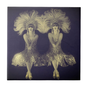 1920s The Dolly Sisters Twins Flappers Tile