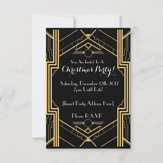 1920's Themed Christmas Party Invitation (Front)