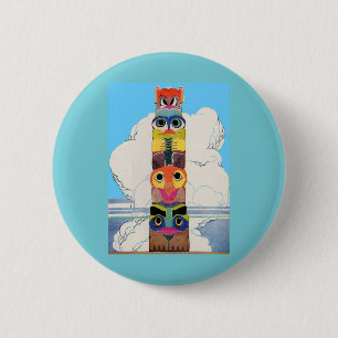 1920s totem pole 2 inch round button