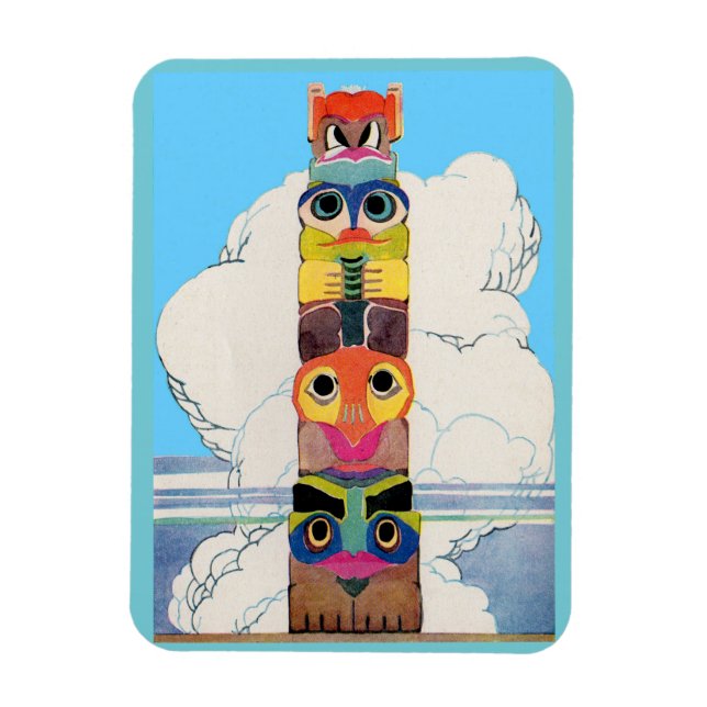 1920s totem pole magnet (Vertical)