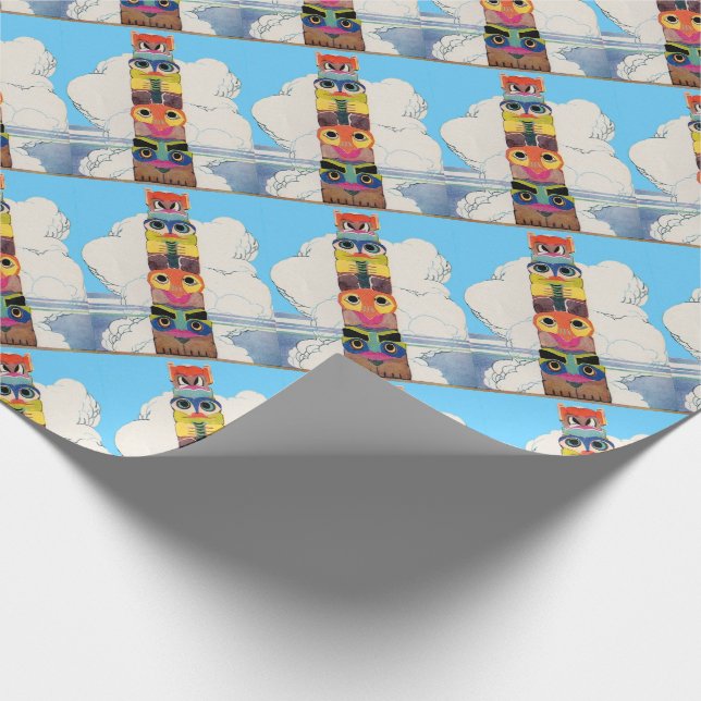 1920s totem pole print wrapping paper (Corner)