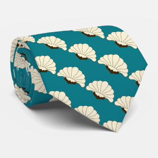 1920s Vintage Art Deco Cream Flowers & Teal Tie