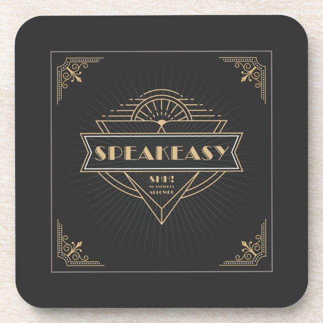 1920s Vintage Art Deco Flapper Speakeasy Party Coaster (Front)