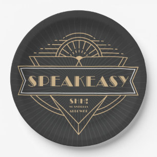 1920s Vintage Art Deco Flapper Speakeasy Party Paper Plate