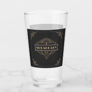 1920s Vintage Art Deco Speakeasy Gatsby Style Glass