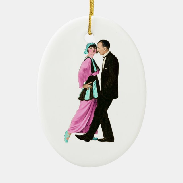1920's Vintage Dancing Couple Ceramic Ornament (Front)