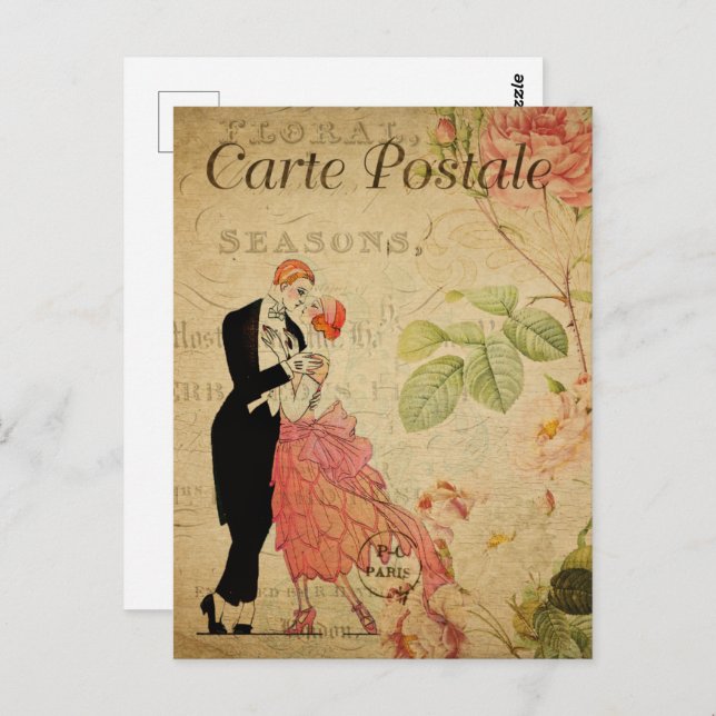 1920s Vintage Dancing Couple Postcard (Front/Back)