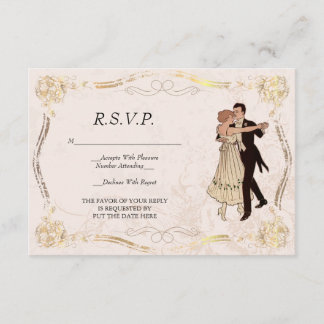 1920's Vintage Dancing Couple R.S.V.P. Card