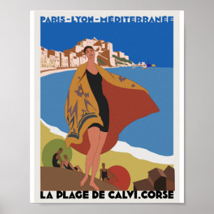 1920s Vintage French Travel Poster Paris lyon Medi